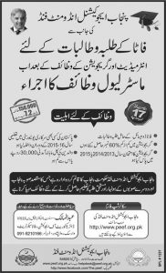 PEEF Scholarship 2017 For Master Students of FATA, Form & Result 