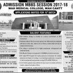Wah Medical College Wah Cantt MBBS Admission 2018