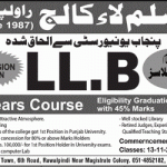 Muslim Law College Rawalpindi LLB Admission 2019