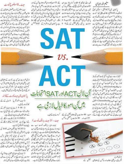 SAT Test Vs Act Test-Career Counseling in Urdu & English
