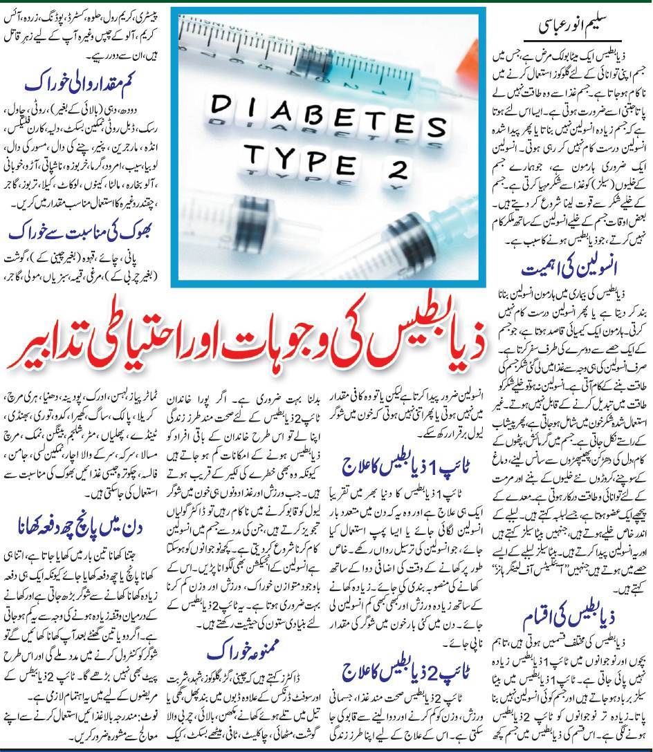 All About Diabetes, Types, Treatment, Recommended Diet (Urdu & English)