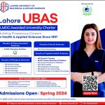 Lahore UBAS Admission 2024 in BS, MS, M.Phil, DPT & Pharm-D