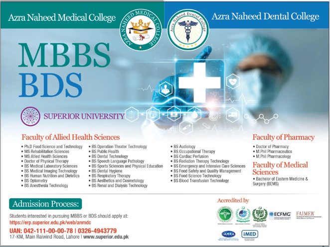 Azra Naheed Medical & Dental College Admission 2023, Programs