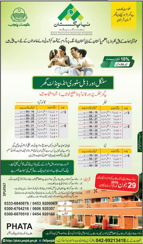 Naya Pakistan Housing Program, Form Download-Bhakkar, Layyah & Quaidabad
