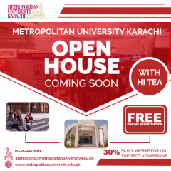 Metropolitan University Karachi Admission 2023 Schedule, Courses