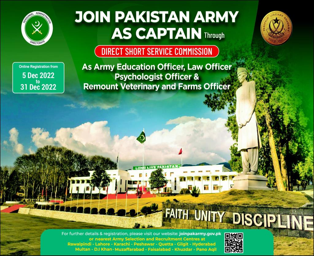 Join Pak Army as Captain Through SSC 2022 (Short Service Commission)