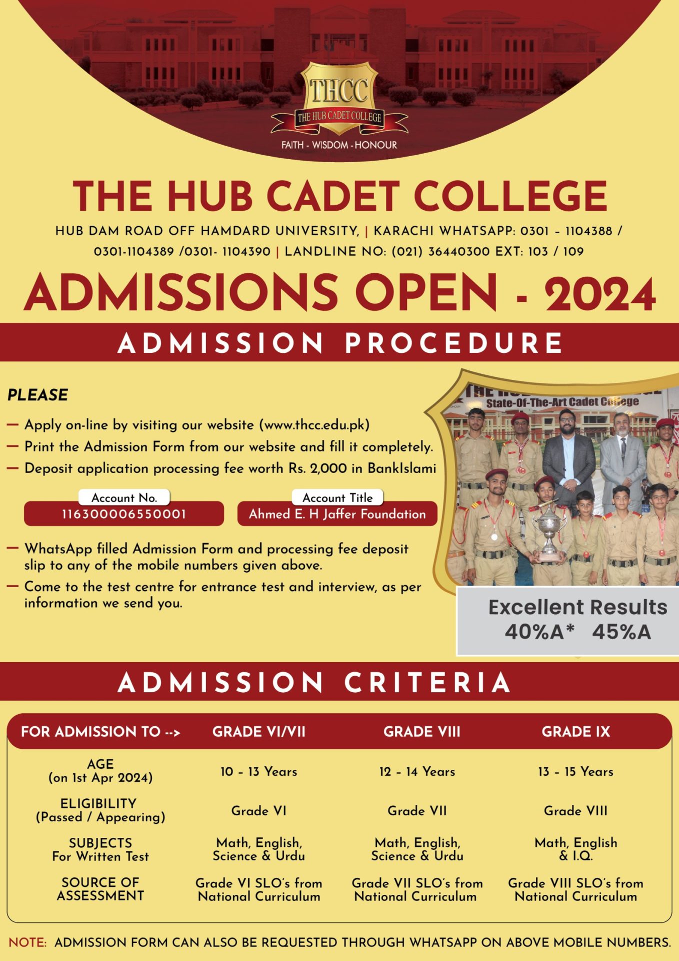 THCC Karachi Admission 2024